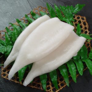 three squid tubes in raw form